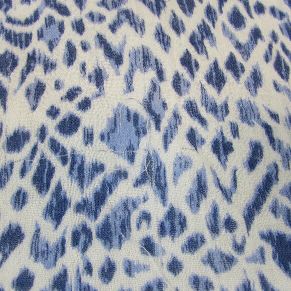 Sundance Catalog Women's Blue white ikat multi print long sleeve cotton top S - Picture 5 of 10